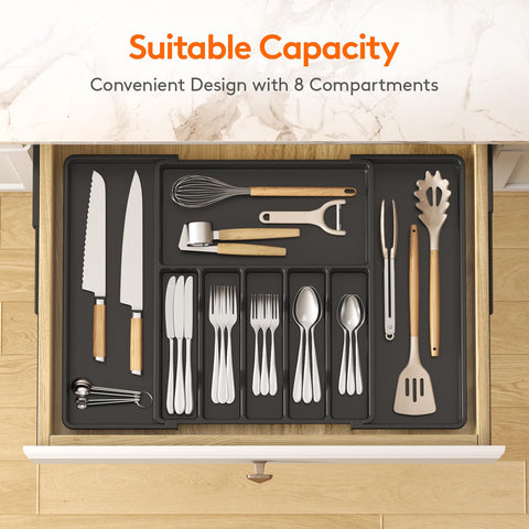 Lifewit organizer collapsed to compact size for tight drawers and space saving