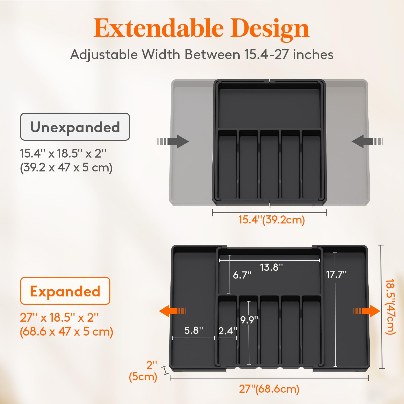 Lifewit close-up of grooves and compartments for easier utensil retrieval