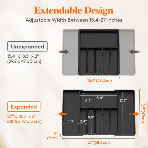 Lifewit close-up of grooves and compartments for easier utensil retrieval