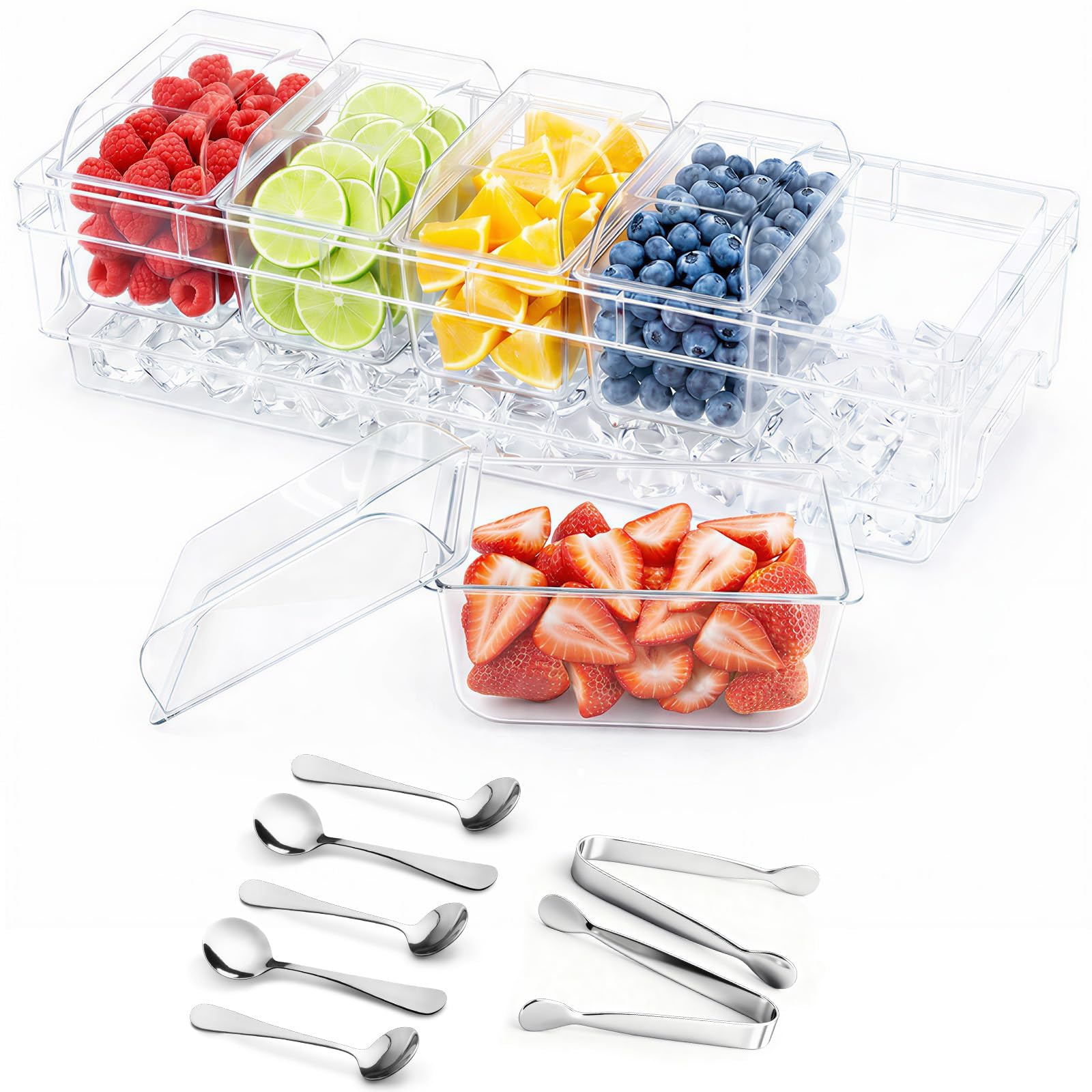 Lifewit front view of chilled condiment caddy for neat presentation