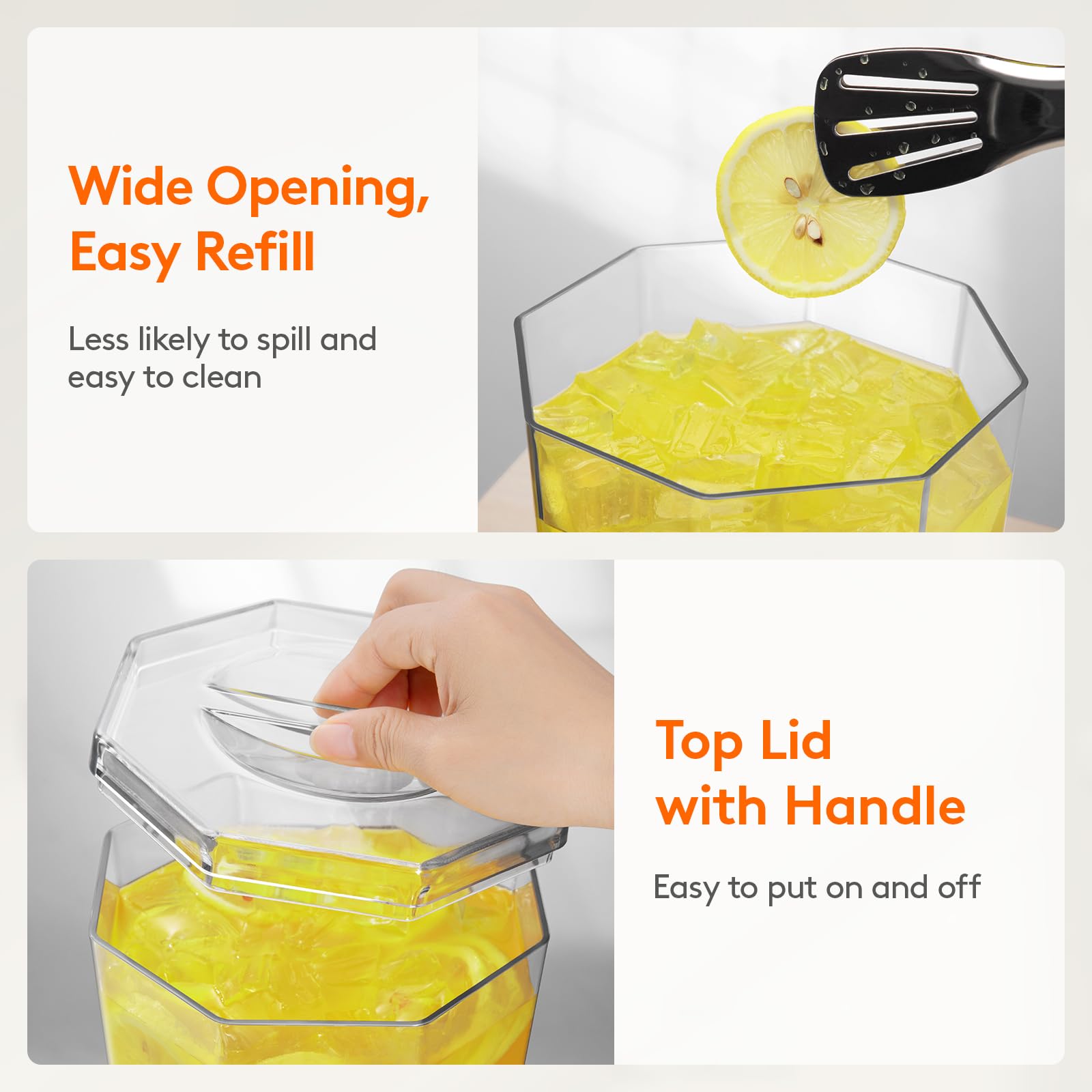 Lifewit filled with iced lemonade and fruit, attractive serving for guests benefit