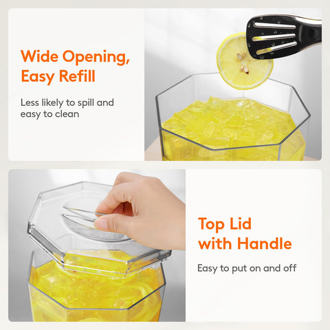 Lifewit filled with iced lemonade and fruit, attractive serving for guests benefit