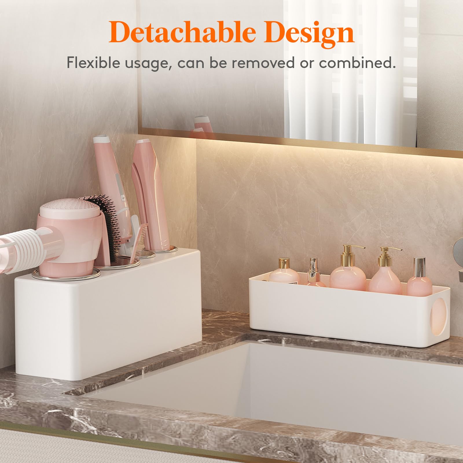 Lifewit on a vanity with brushes and skincare neatly organized