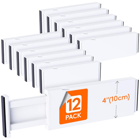 Lifewit front view of adjustable drawer divider showing compact profile and benefit of neat separation