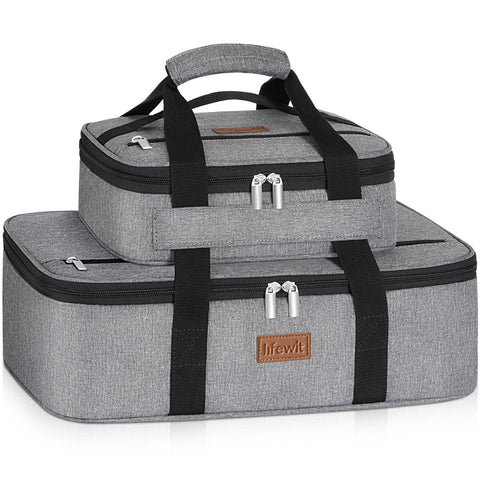 Lifewit front view of duo carrier showing dual compartments and handles for easy transport
