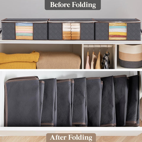 Lifewit storage bag filled with bedding on a shelf showing neat organization