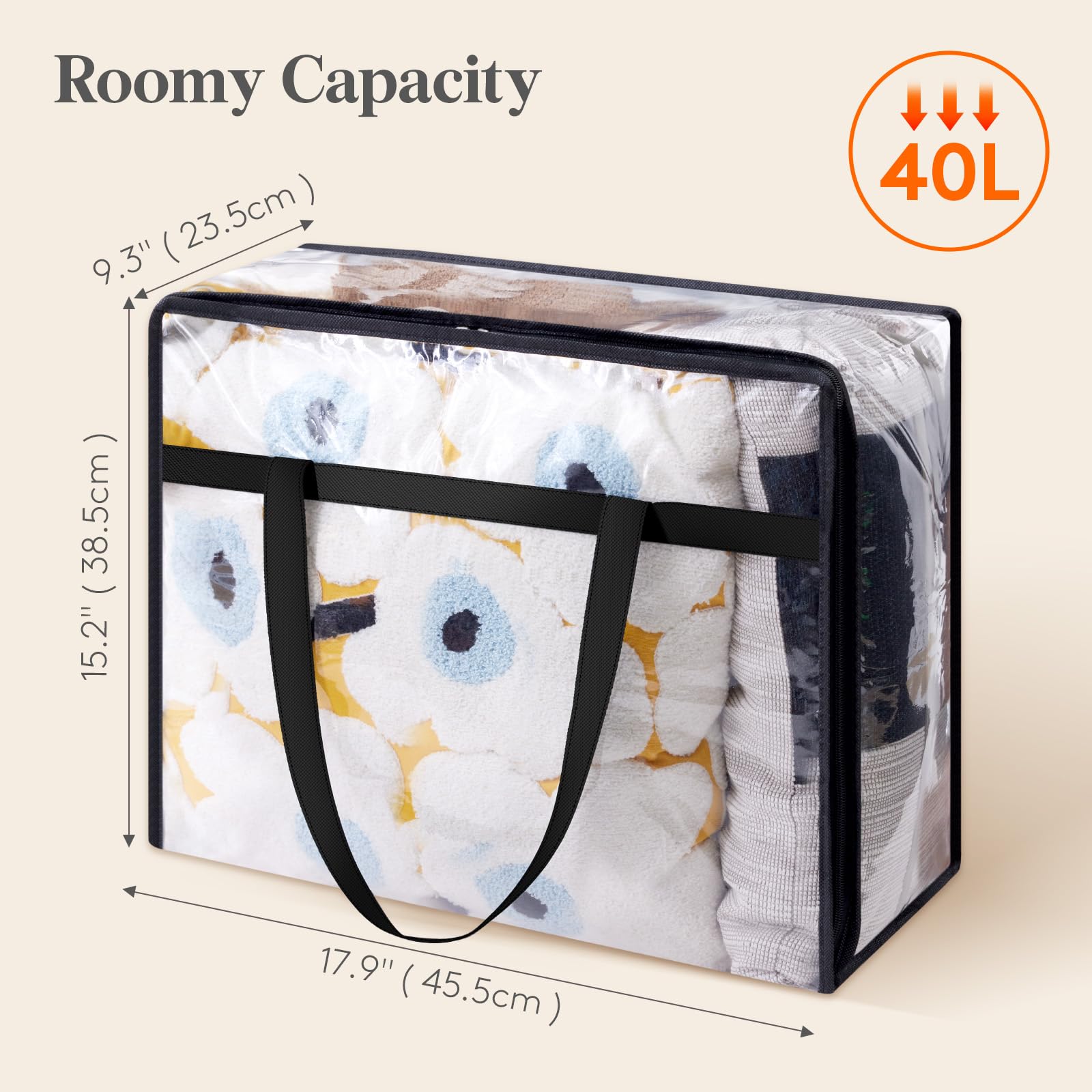 Lifewit bag filled with blanket to show real-life capacity