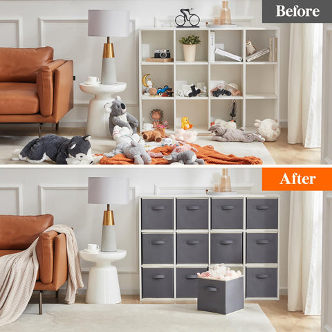 Lifewit folded flat cubes stacked to show space-saving storage when not in use