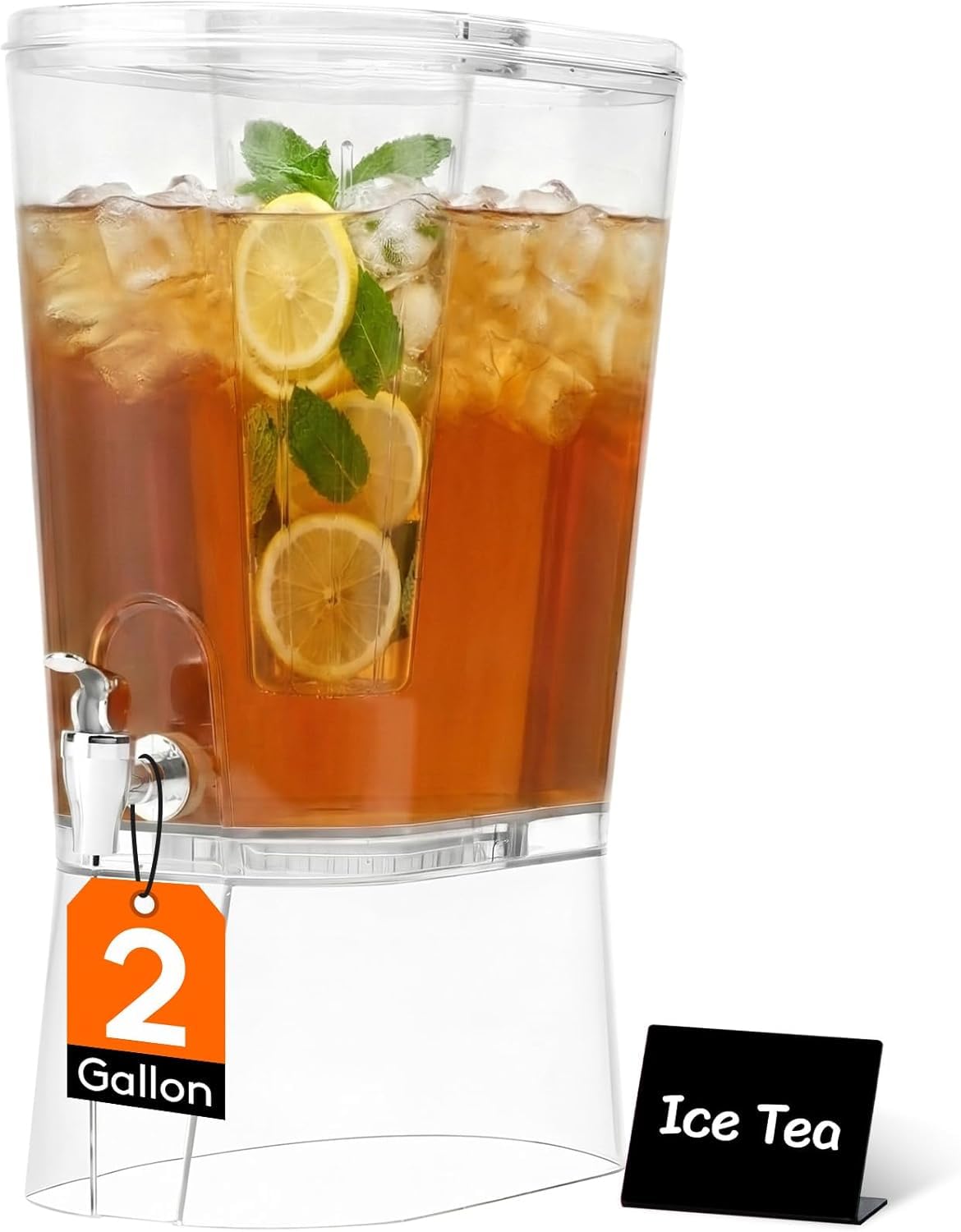Lifewit front view showing clear 2-gallon dispenser and handle benefit serving guests
