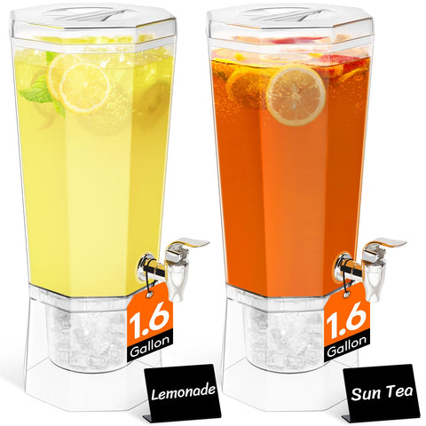 lifewit front view of two dispensers showing clear jars and bases for easy serving