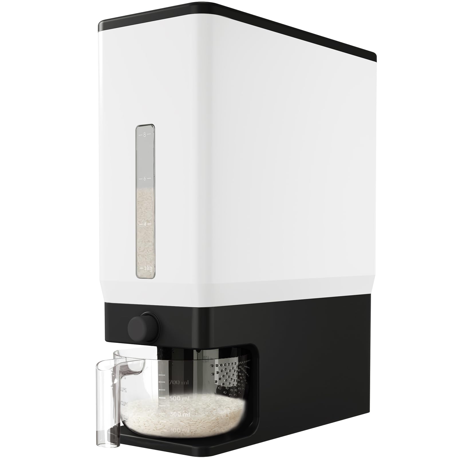 Lifewit front view showing compact black dispenser, saves pantry space