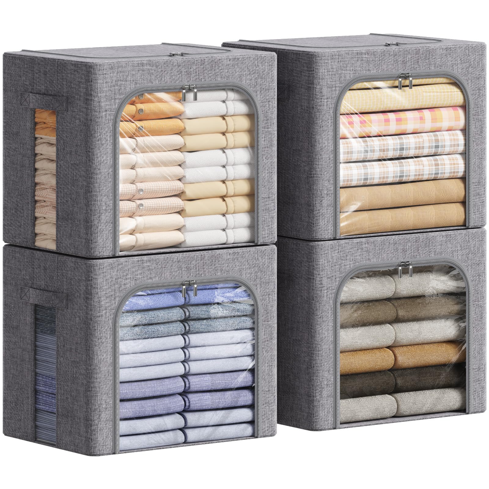 Lifewit front view showing closed stackable bins and neat storage benefit