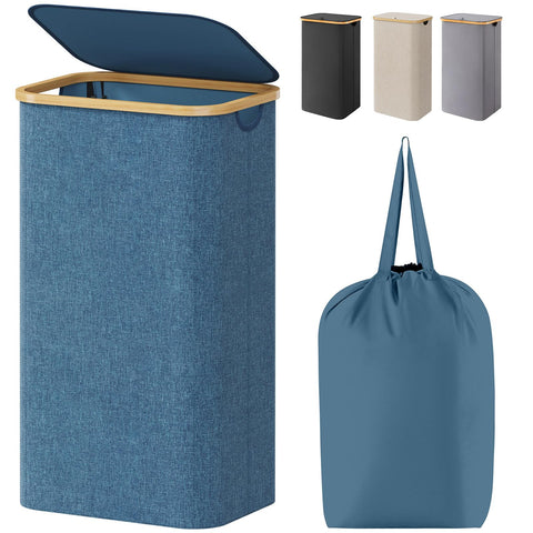 Lifewit front view dark blue showing large capacity and covered lid for neat storage