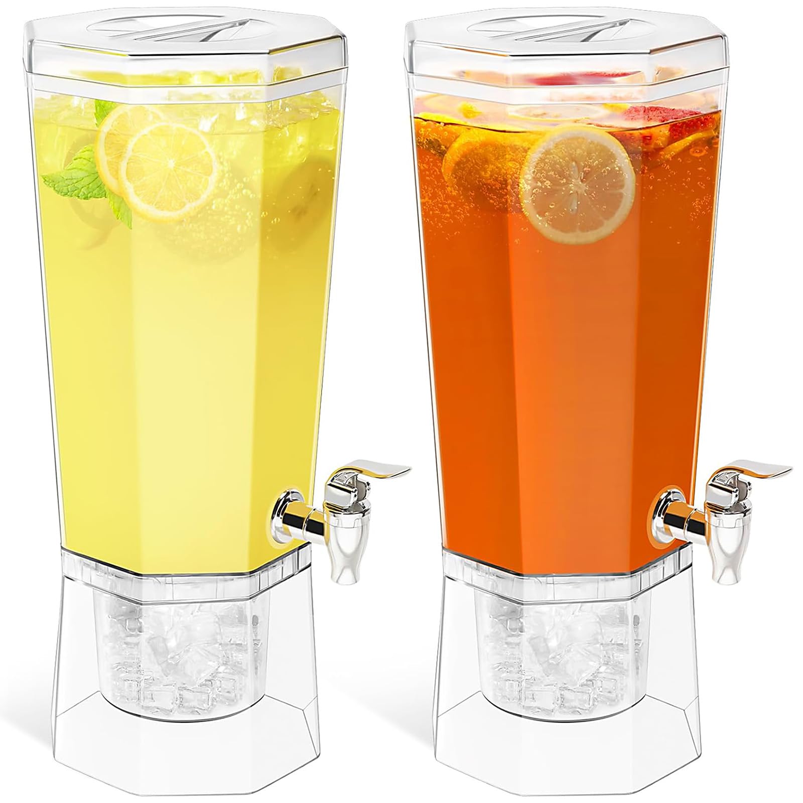 Lifewit front view of dual dispensers showing stable base and two containers for easy serving