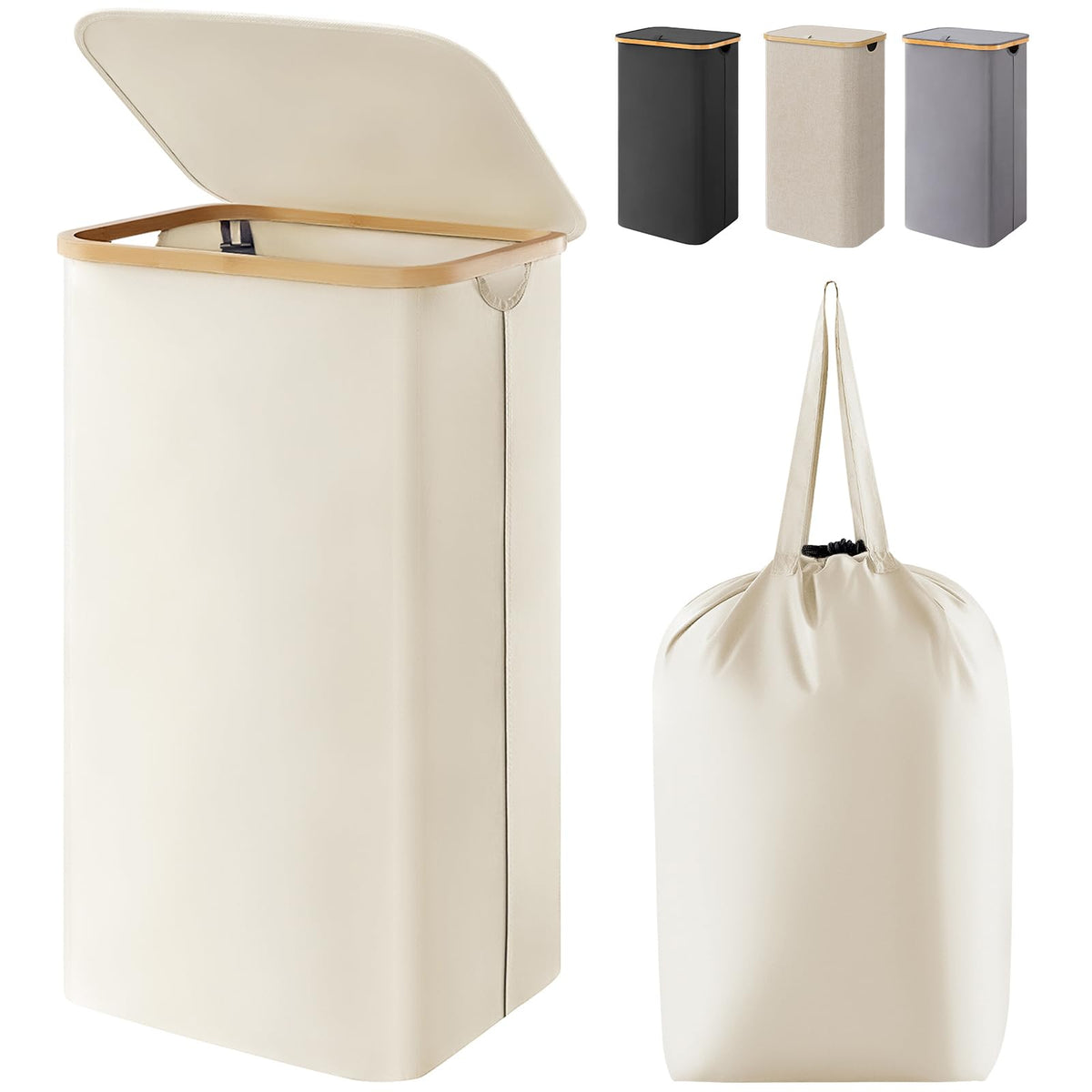 Lifewit front view of laundry basket showing clean storage benefit