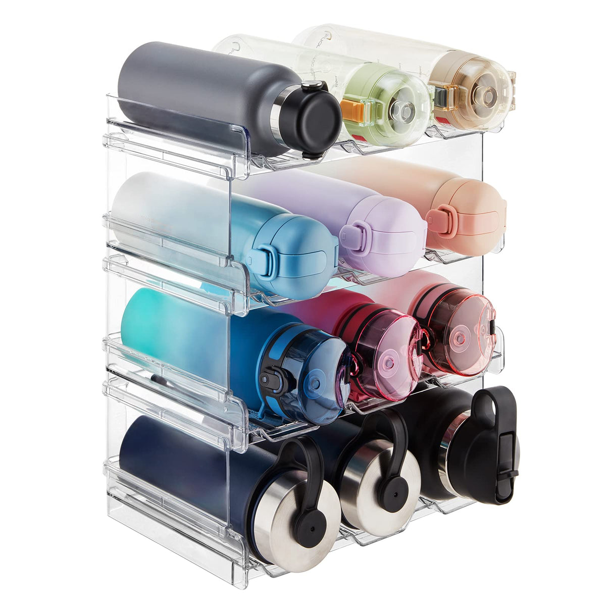 Lifewit front view of organizer showing neat bottle storage and space saving