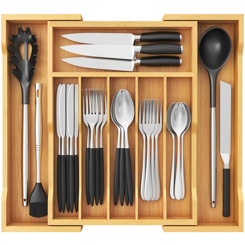 Lifewit front view showing tray in drawer and clear organization benefit