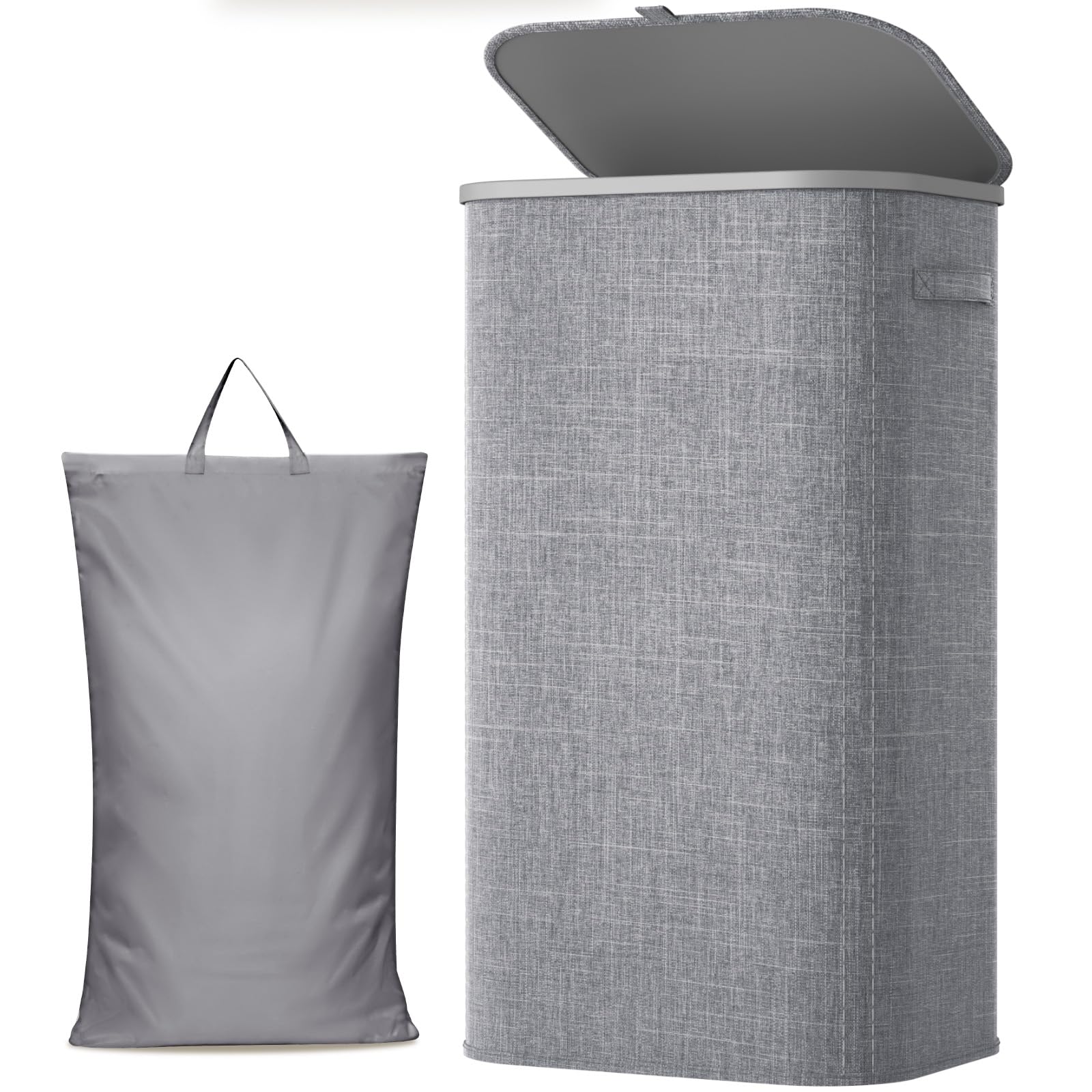 lifewit front view with lid showing neat covered laundry storage and tidy room benefit