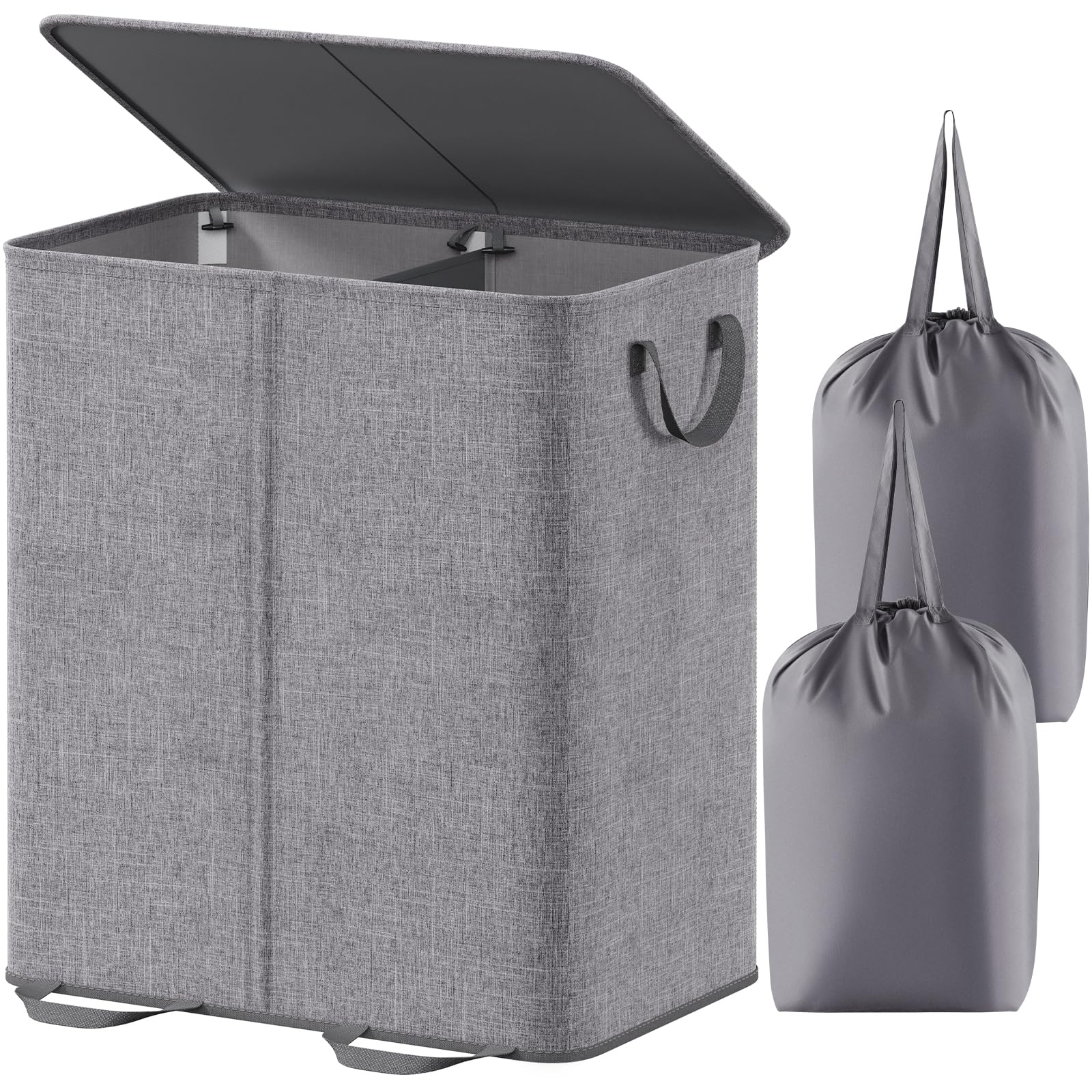 Lifewit front view with lid keeps laundry hidden and room tidy