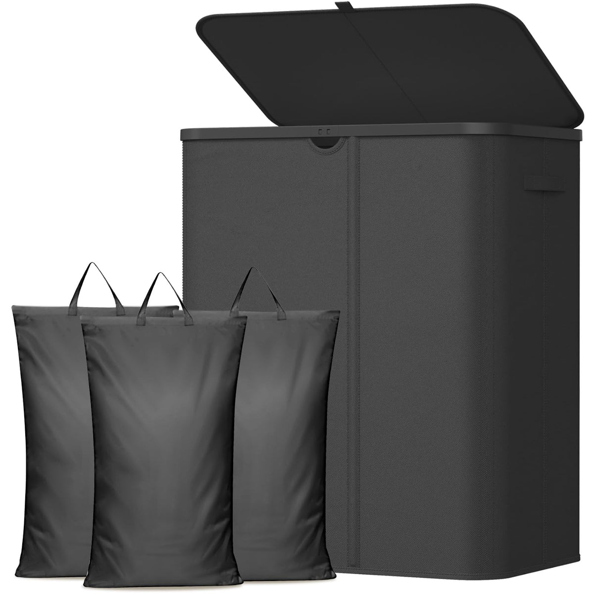 Lifewit front view of covered laundry hamper showing clean lines and storage benefit