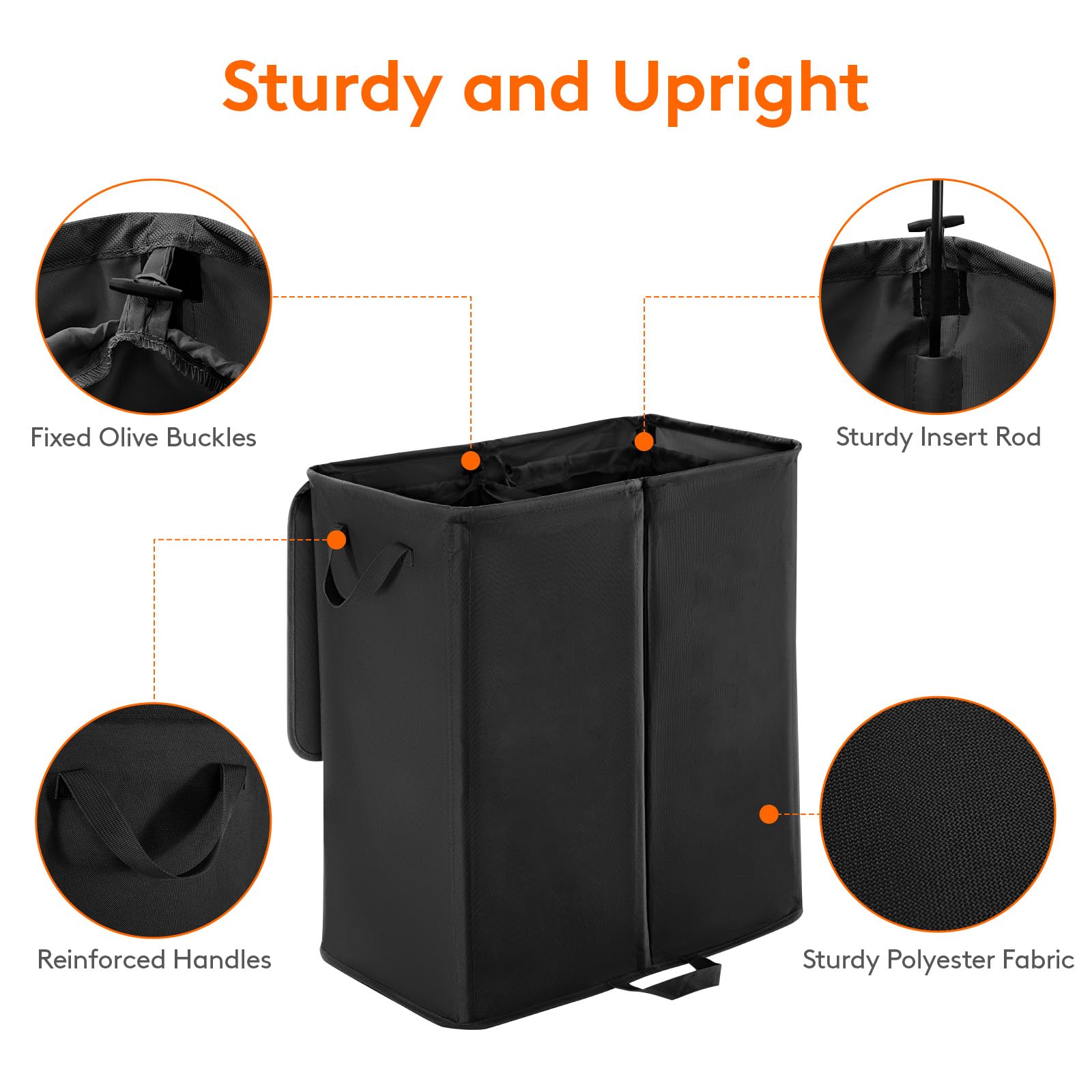 Lifewit hamper placed in bathroom demonstrating tidy, space-saving organization