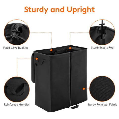 Lifewit hamper placed in bathroom demonstrating tidy, space-saving organization