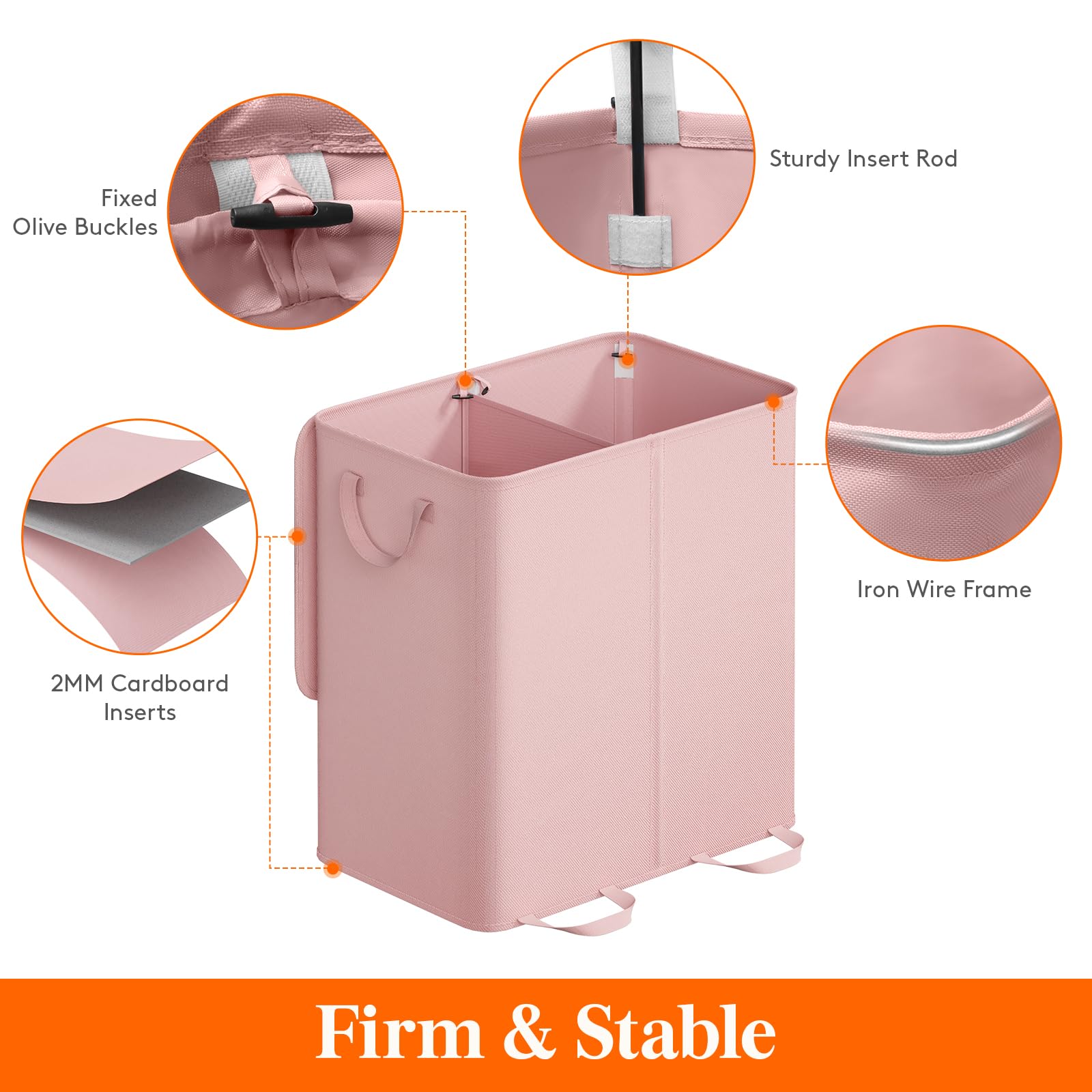 Lifewit hamper lid open displaying dual compartments, hides laundry effectively