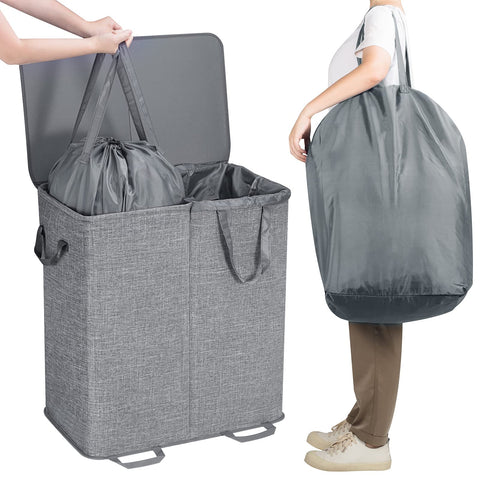 Lifewit hamper side view highlighting reinforced frame and stable support benefit