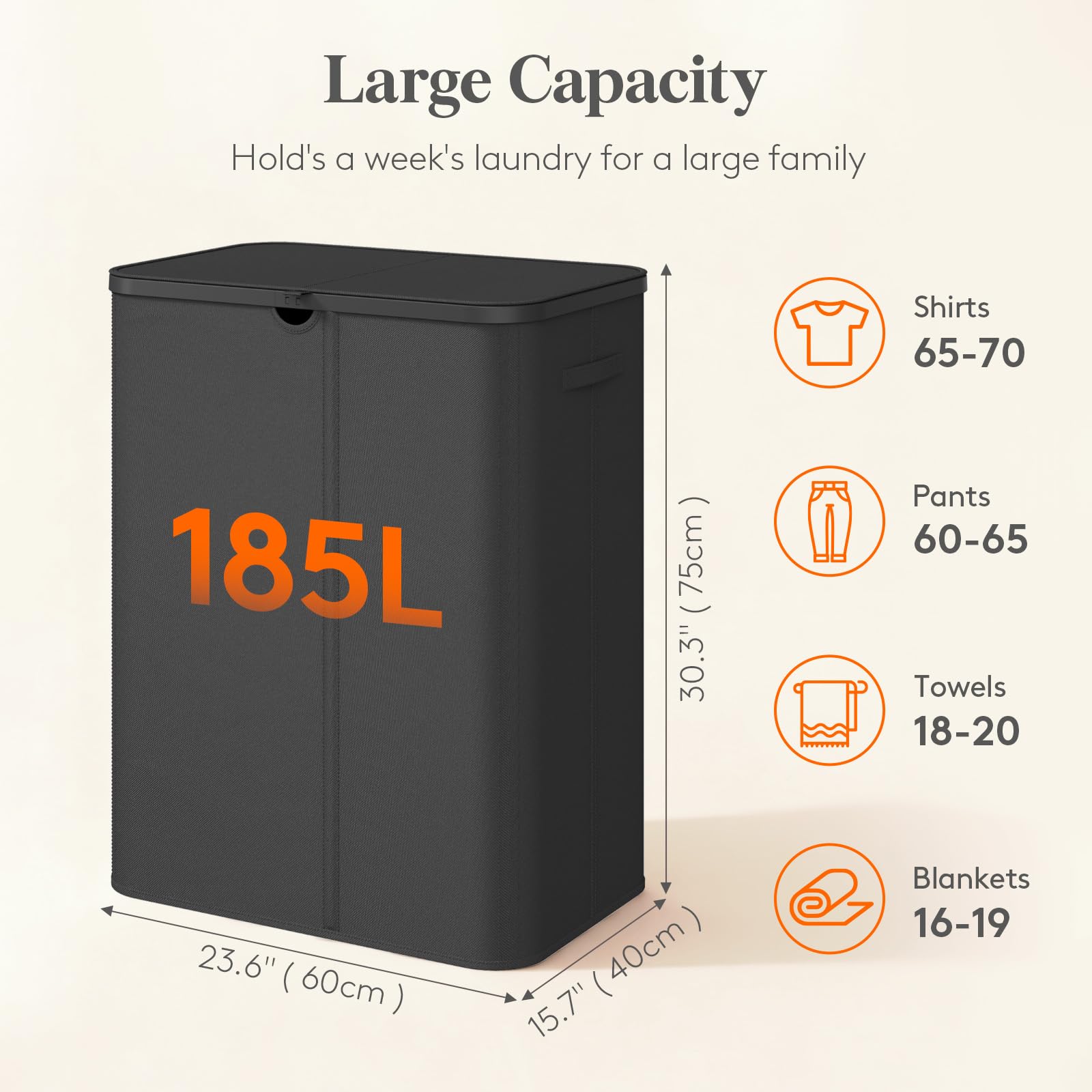 Lifewit open top revealing three compartments for efficient sorting benefit