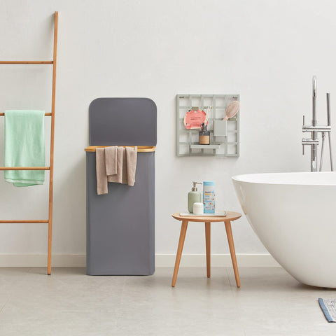 Lifewit in a bathroom setting keeping laundry out of sight and neat