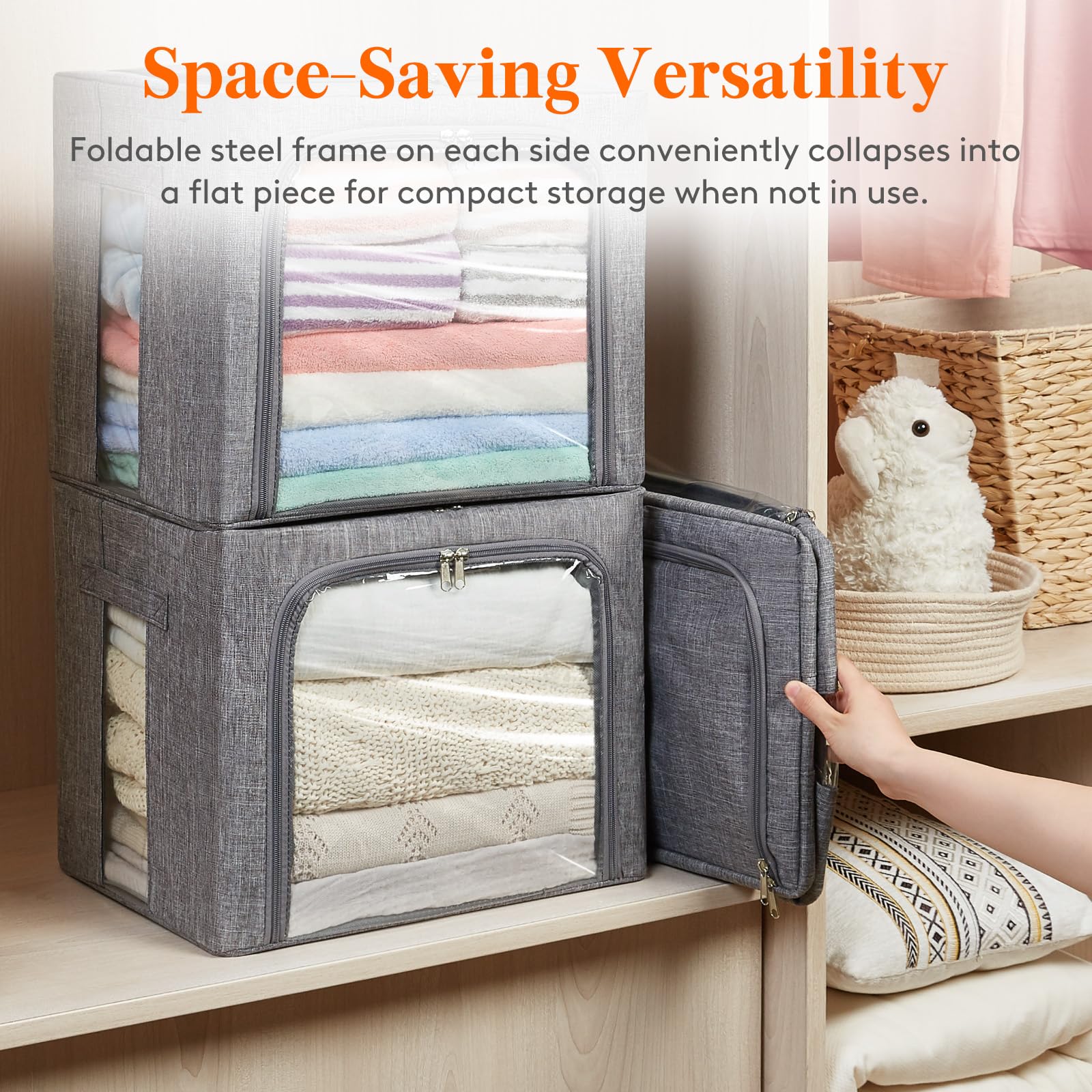 Lifewit stacked inside closet showing organized vertical storage benefit