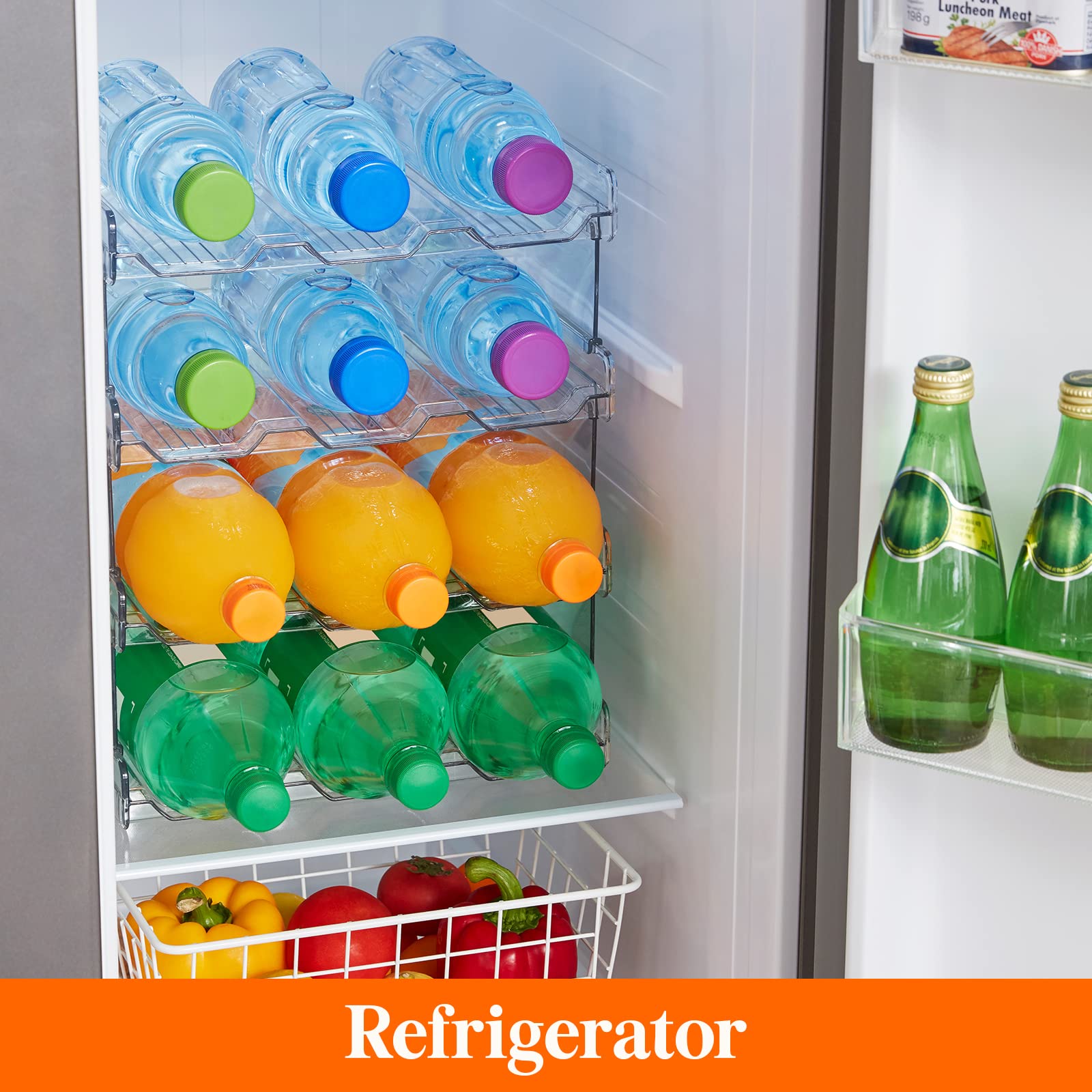 Lifewit in pantry shelf arranging bottles for clutter-free storage
