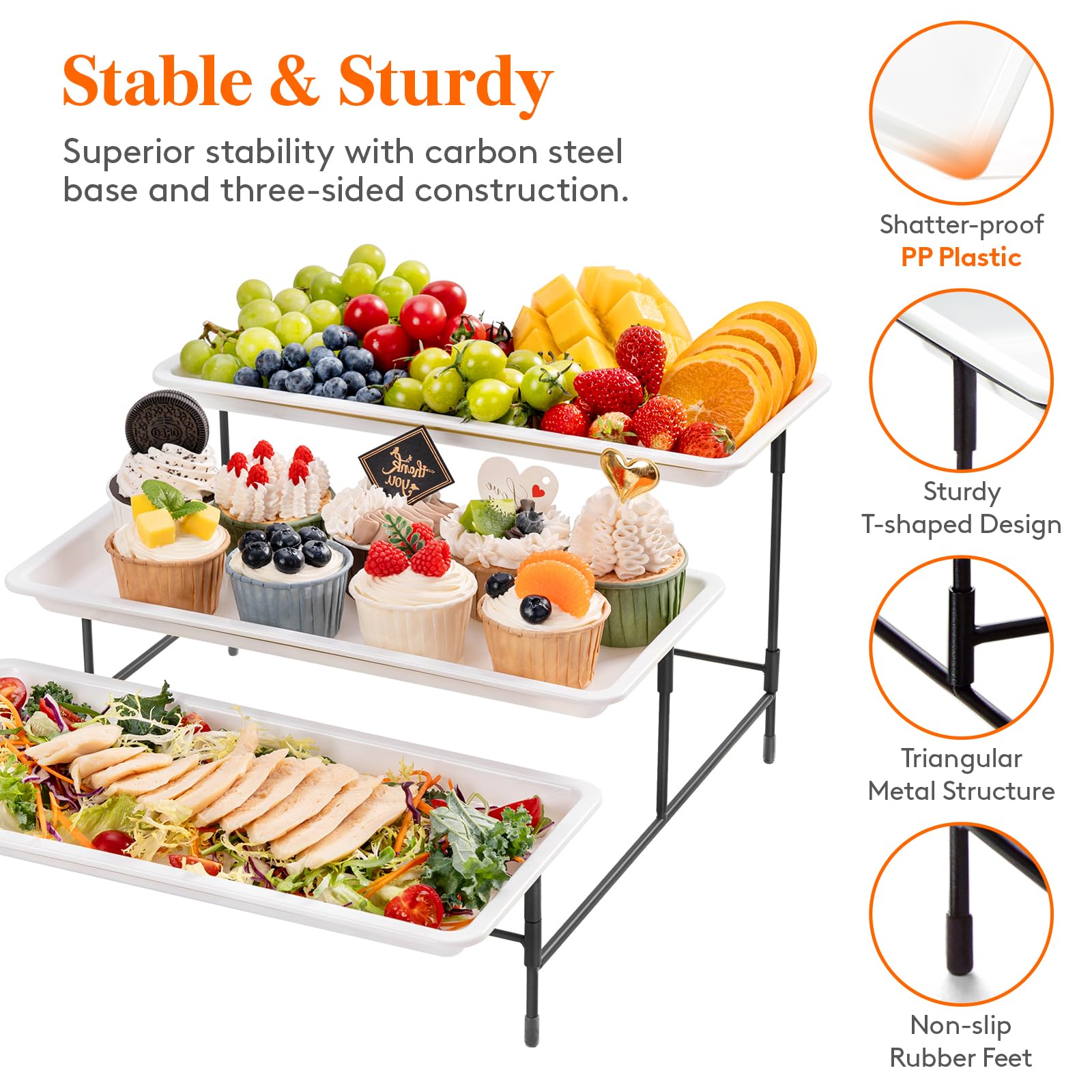 Lifewit serving tray in use at a birthday party providing attractive presentation