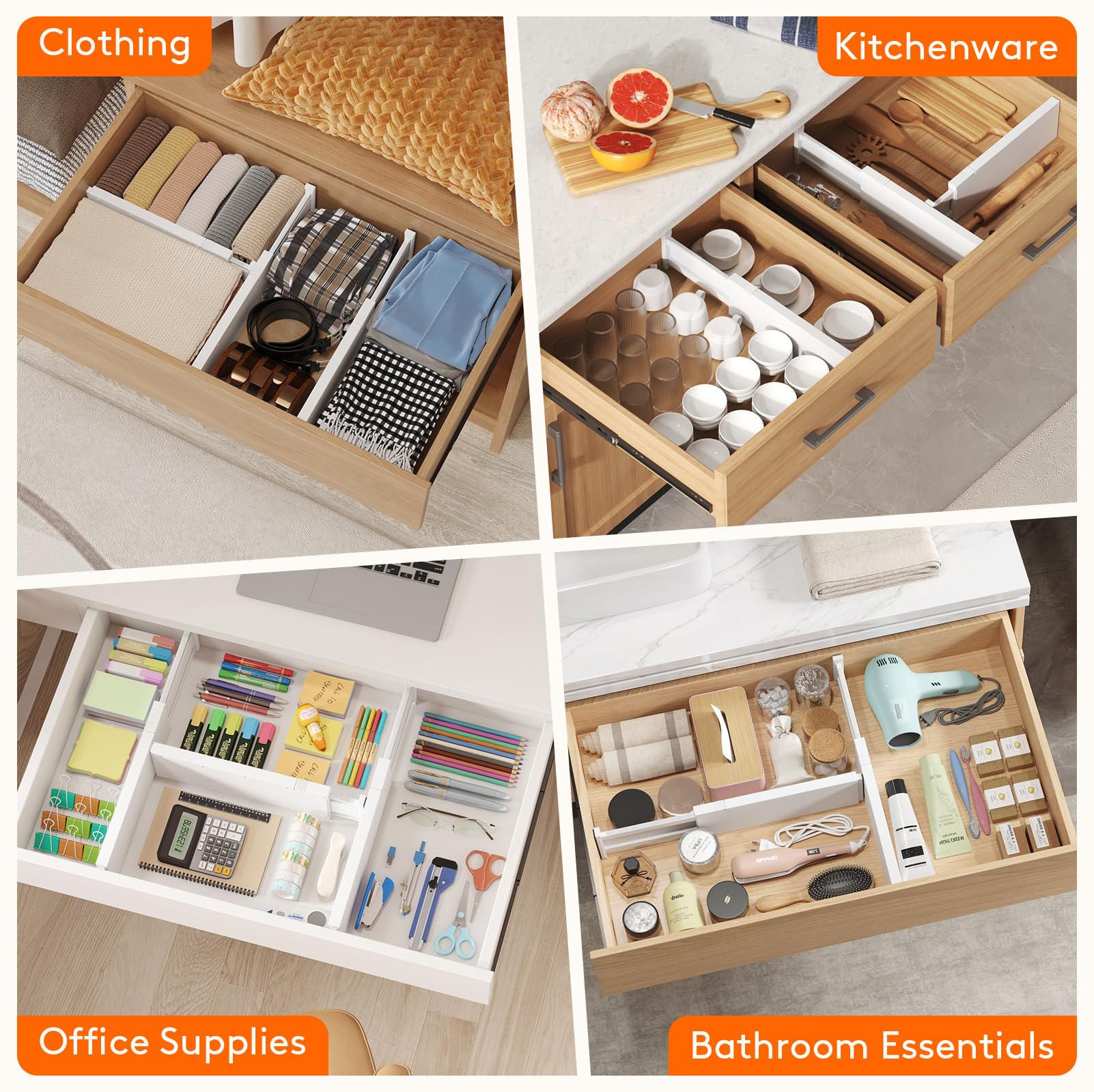 Lifewit organizing socks and undershirts with dividers for tidy, accessible storage