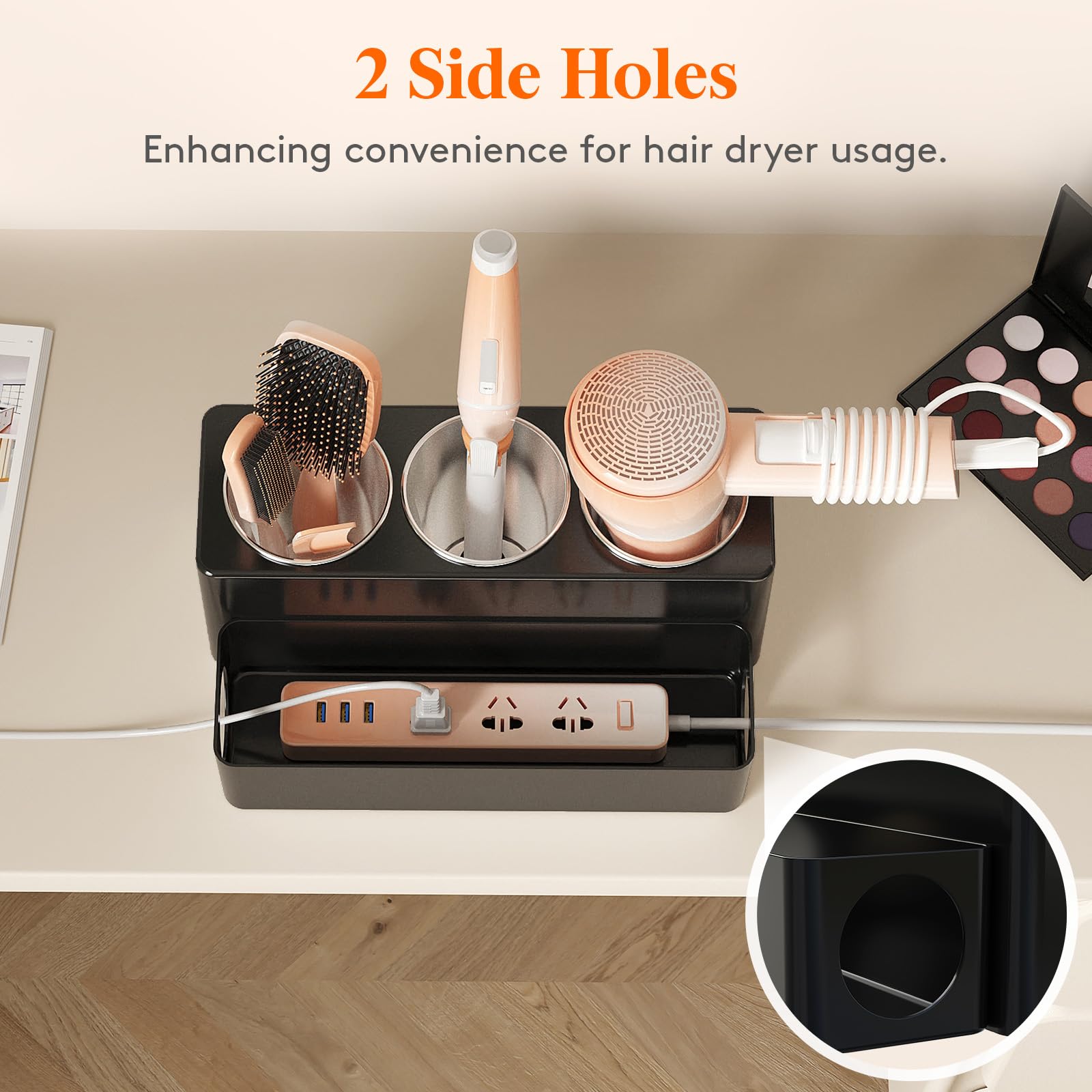 Lifewit interior with power strip setup showing convenient power access benefit