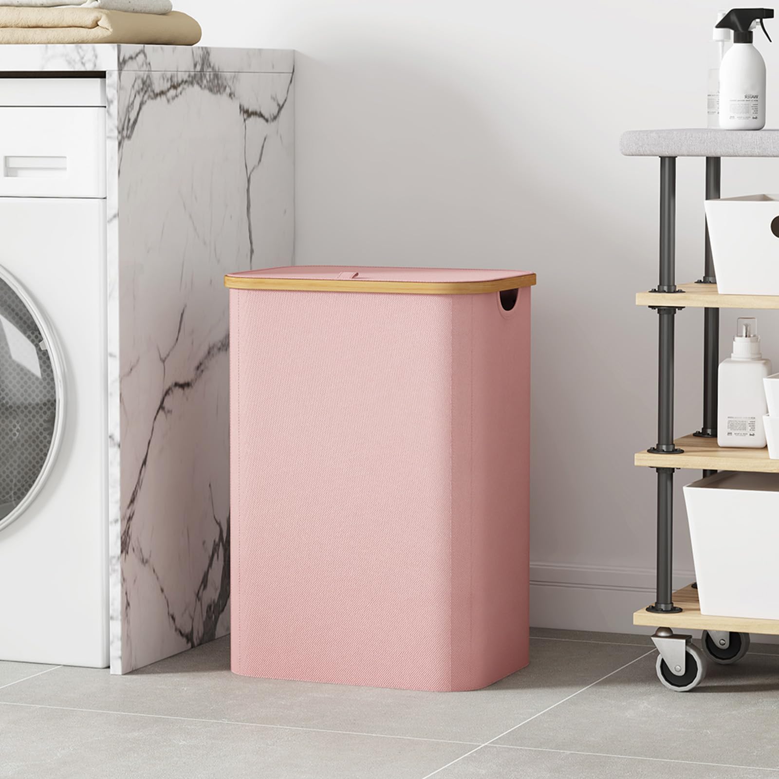 Lifewit lid-closed detail keeping laundry hidden and reducing odors