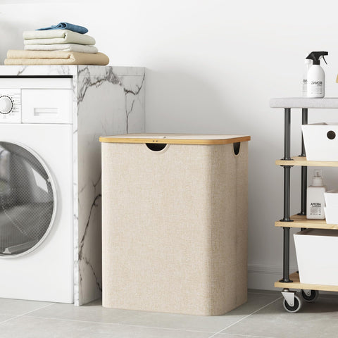 Lifewit closed lid top detail keeping laundry hidden and odors contained