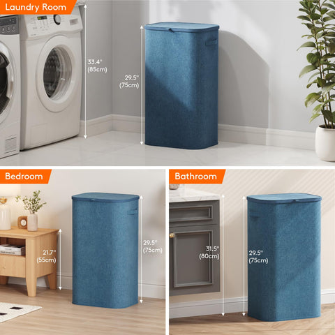 Lifewit positioned in bathroom for tidy hidden laundry storage