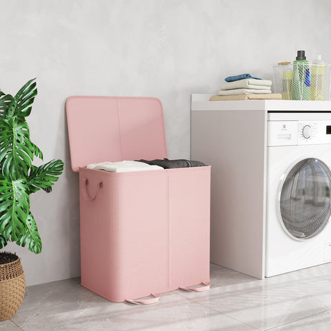 Lifewit hamper in bathroom lifestyle setting, organizes family laundry neatly