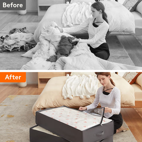 Lifewit in a bedroom lifestyle scene showing tidy space and organized linens benefit