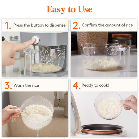 Lifewit rice dispenser in kitchen countertop setting for organized pantry appeal