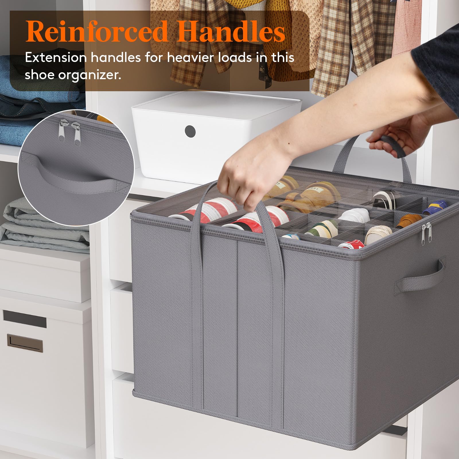 Lifewit being lifted by three handles for easy transport and shelf access