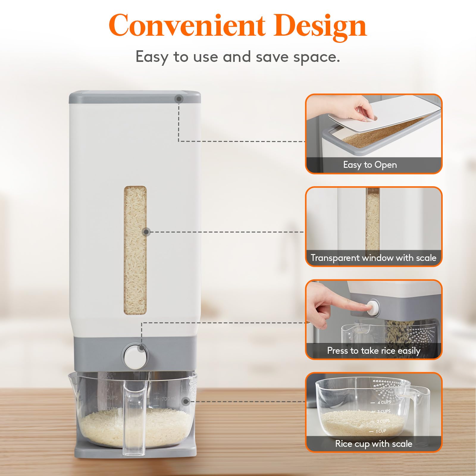 Lifewit transparent measuring cup closeup with volume markings for precise portions