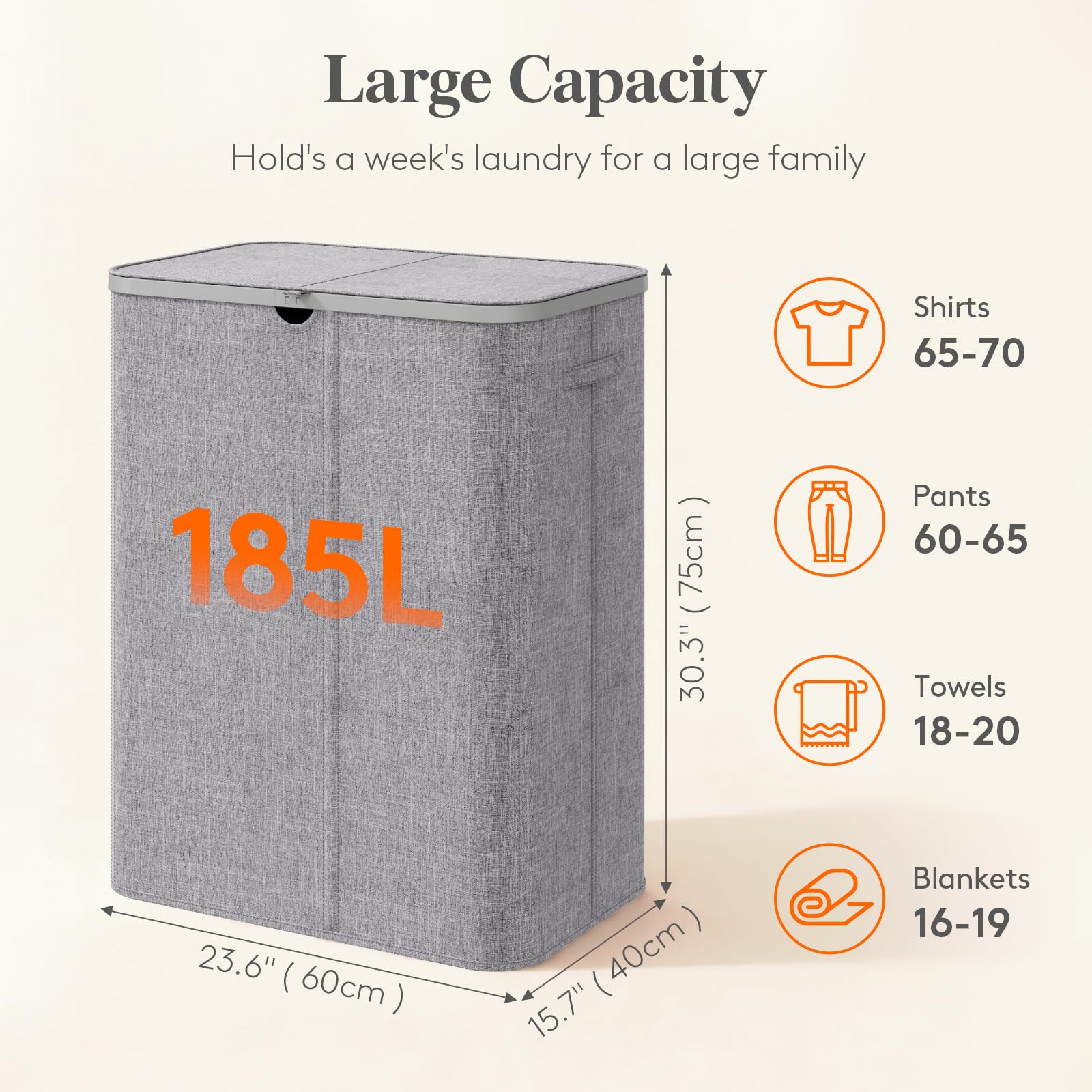 Lifewit open top highlighting three removable bags for easy sorting