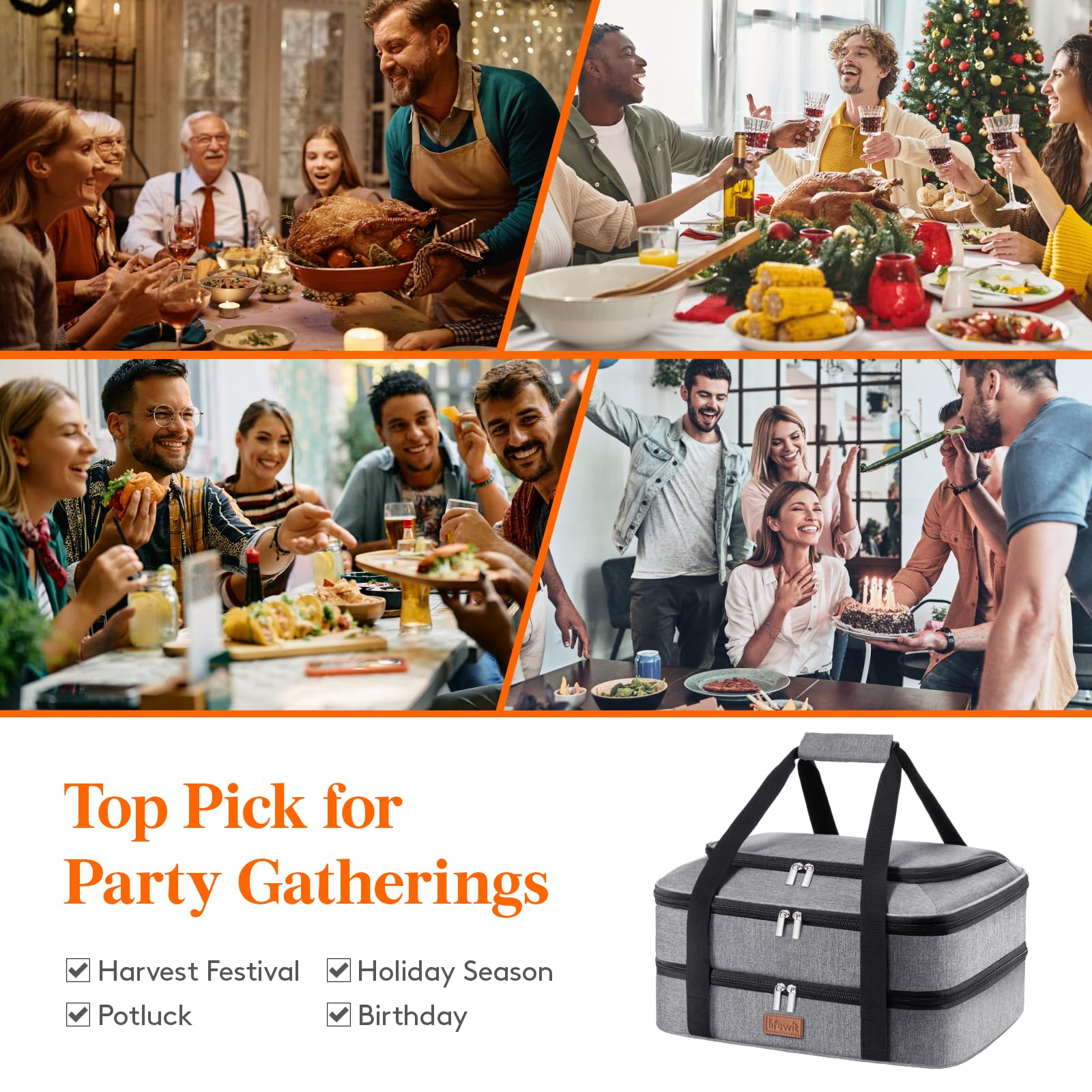 Lifewit carrier packed with a hot casserole and a chilled salad for versatility