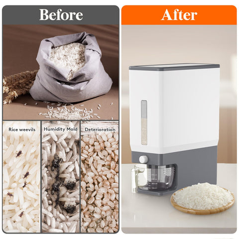Lifewit visible quantity window and scale showing remaining grain at a glance