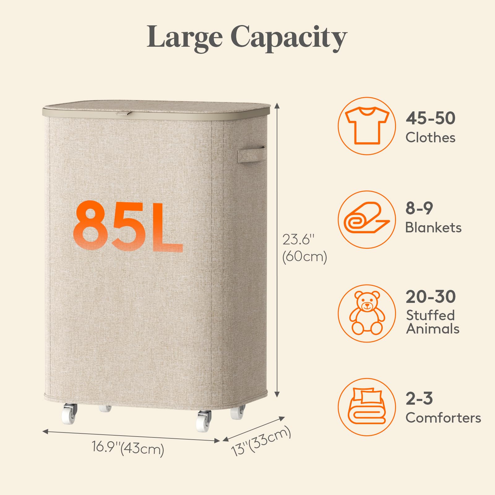 Lifewit removable inner bag being lifted for easy transport to washer