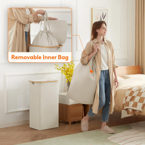 Lifewit removable inner bag close-up for easy washing benefit