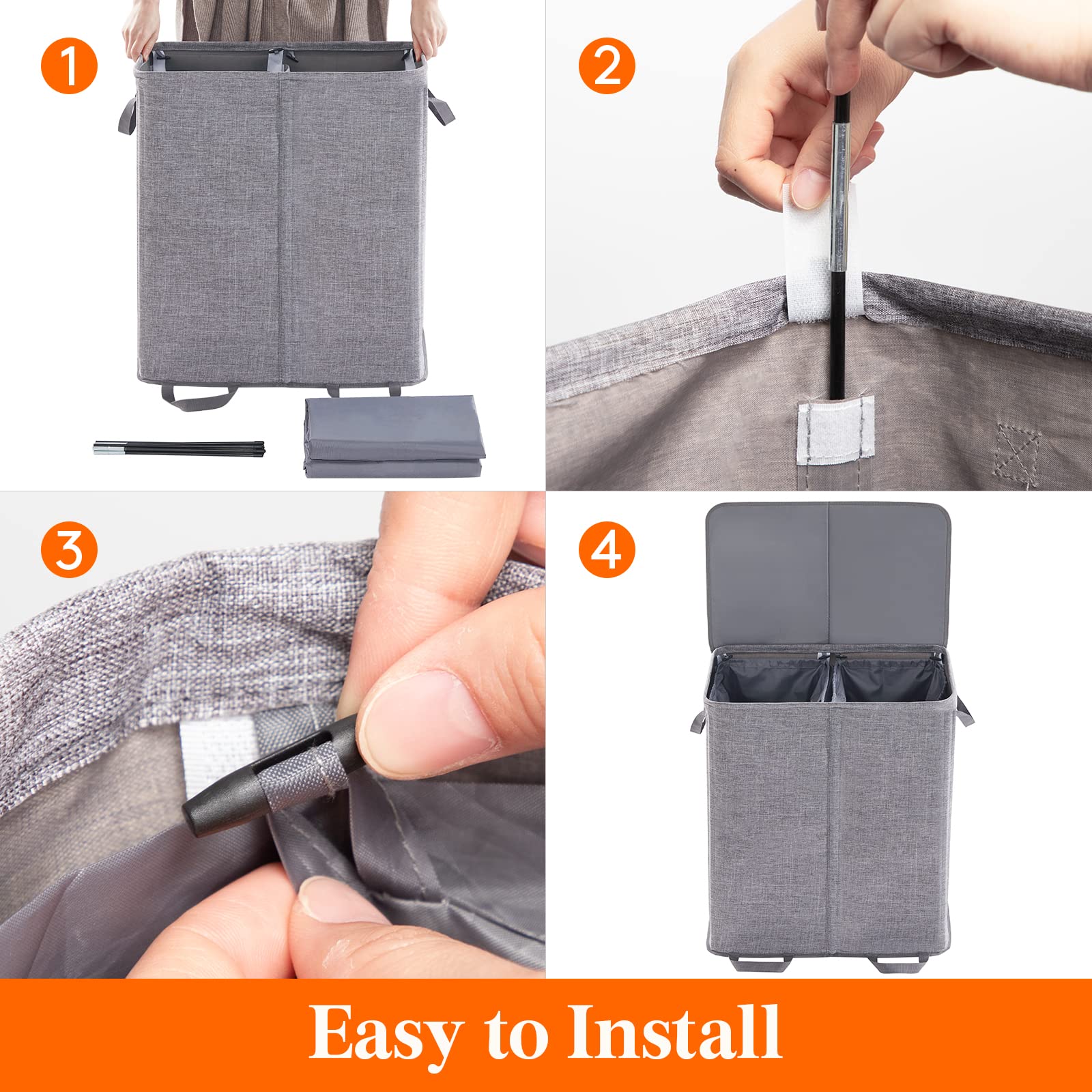 Lifewit removable laundry bags detached for fast carry to washer