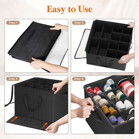 Lifewit organized shoes inside compartments demonstrating protection and space saving